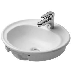 Раковина DURAVIT Manua, 48х48х21 см, встраиваемая сверху, круглая, санфарфор, цвет белый, 1 отверстие под смеситель, слив/перелив