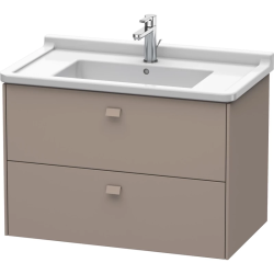 Тумба под раковину Duravit Brioso, 82х46,9х56,3 см, подвесная, 2 выдвижных ящика, ДСП, цвет: базальт, шкафчик навесной, механизм доводчика, прямоугольная, правая/левая, в ванную комнату