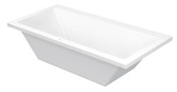 Ванна Duravit Vero 190х90 см встраиваемая/пристенная, акриловая, цвет: белый, (без гидромассажа, ножек, сифона, фронтальной панели), прямоугольная, с двумя наклонами для спины