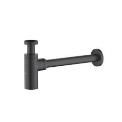 Сифон для раковины Aquatek AQ6012MB бутылочный, без выпуска, 1 1/4" горизонтальный/боковой выпуск (в стену), латунь/нержавеющая сталь, цвет матовый черный, для раковины/умывальника