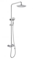 Душевая система Bravat Pure, комплект: смеситель с изливом/ручной душ/штанга/держатель для душа/шланг для душа, латунь, цвет хром, наружного монтажа, настенный, для душа/ванной