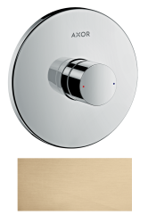 Смеситель для душа Axor Uno, однорычажный, с рукояткой zero, скрытого монтажа, керамический, настенный/встраиваемый, без излива, без шланга/лейки, круглый, латунь, цвет шлифованная бронза, для душа/ванной