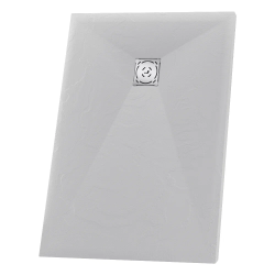 Душевой поддон RGW Stone Tray ST-Co, 90х100х2,5 см, прямоугольный, из искусственного камня, низкий, бетон, с антискользящим рельефным покрытием, без бортика