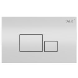 Кнопка смыва D&K Quadro, механическая, двойная, прямоугольная, пластик, цвет белый, клавиша управления для сливного бачка/инсталляции унитаза, панель, универсальная, размер 26х16,7 см для туалета/ванной
