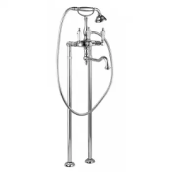 Смеситель для ванны/душа Cezares Diamond, напольный, двухвентильный, поворотный, длина 285 мм, керамический, латунь, цвет хром