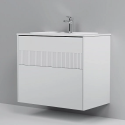 Тумба под раковину AM.PM Func 80, 802x489x685 мм, подвесная/напольная, цвет белый матовый, 2 выдвижных ящика, под раковину/умывальник, прямоугольная, универсальная