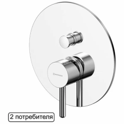 Смеситель для душа Whitecross Y, однорычажный, встраиваемый, латунь, без излива, керамический, цвет хром, скрытого монтажа