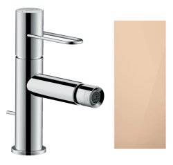 Смеситель для биде Axor Uno однорычажный, керамический, фиксированный излив, длина 12,4 см, латунь, цвет полированное красное золото, без шланга/лейки, с донным клапаном