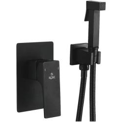 Гигиенический душ ROSE со смесителем/лейкой, для унитаза/биде, однорычажный, скрытого монтажа/встраиваемый, настенный, керамический, латунь, цвет черный