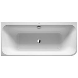 Ванна Duravit Happy D.2 Plus 180х80 см пристенная, акриловая, цвет: белый/графит супер матовый, с фронтальной панелью, ножками, (без гидромассажа, сифона), прямоугольная/угловая, с двумя наклонами для спины, левосторонняя