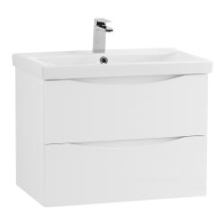 Тумба под раковину BelBagno Marino-Cer 70, 70х45х55 см, подвесная, 2 выкатных ящика, МДФ, цвет: белый глянцевый, шкафчик навесной, механизм доводчика, прямоугольная