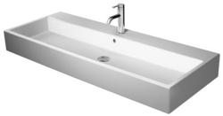 Раковина DURAVIT Vero Air WonderGliss 120х47х16,5 см, подвесная, прямоугольная, санфарфор, цвет белый, 1 отверстие под смеситель, антигрязевое покрытие, слив/перелив