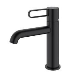 Смеситель для раковины/умывальника Splenka S03.10.06 однорычажный, неповоротный, фиксированный излив, длина 134 мм, высота 95 мм, латунь, цвет черный