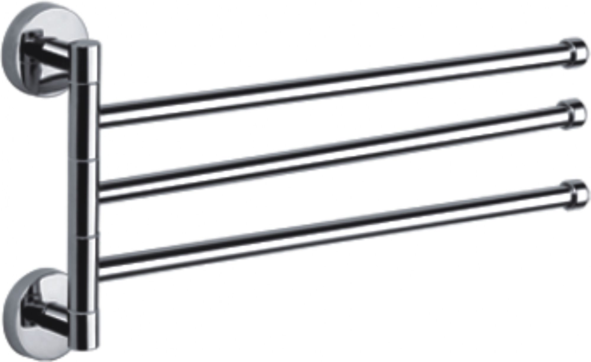 Полотенцедержатель тройной HAIBA настенный, поворотный, металлический, форма округлая, для полотенец в ванную/туалет/душевую кабину