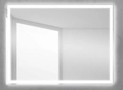 Зеркало BelBagno 120х80 см, с LED/ЛЕД-подсветкой, прямоугольное, без антизапотевания, выключатель кнопочный, для ванны, навесное/подвесное/настенное