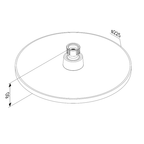 Верхний душ Damixa Jupiter на подвижном шарнире, круглый, с 1 режимом, тропический душ (лейка), размер диска 225 мм, ABS-пластик, цвет хром, для душа/ванной