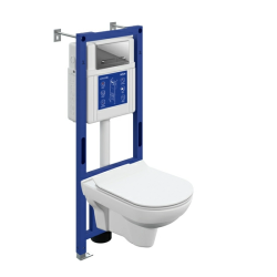 Комплект унитаза с инсталляцией Cersanit CITY DPL EO slim инсталляция AQUA 40 SMART M кнопка ESTETICA пластик хром глянцевый