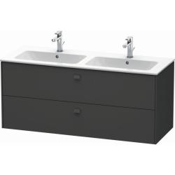 Тумба под раковину Duravit Brioso, 129х47,9x55,3 см, подвесная, 2 выдвижных ящика, ДСП, цвет: графит матовый, шкафчик навесной, механизм доводчика, прямоугольная, правая/левая, в ванную комнату