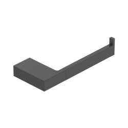Держатель для туалетной бумаги Cezares Slider без крышки, цвет черный матовый, настенный, цинковый сплав/нержавеющая сталь, форма квадратная, для туалета/ванной, бумагодержатель