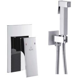 Гигиенический душ ROSE со смесителем/лейкой, для унитаза/биде, однорычажный, скрытого монтажа/встраиваемый, настенный, керамический, латунь, цвет хром