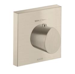 Смеситель для душа Axor Starck Organic HighFlow 120/120, термостатический, скрытого монтажа, настенный, без излива/шланга/лейки, квадратный, латунный, цвет шлифованный никель, с термостатом, встроенный/встраиваемый/термостатный