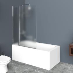 Душевая шторка на ванну BelBagno Uno, 100х150 см, текстурное стекло/профиль хром, распашная, плоская/панель, правая/левая, правосторонняя/левосторонняя, универсальная