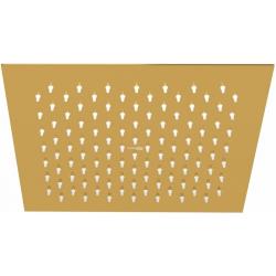 Верхний душ WasserKRAFT Sauer, потолочный/настенный монтаж, квадратный, с 1 режимом, размер 250х250 мм, нержавеющая сталь, цвет: золото, для душа/ванной