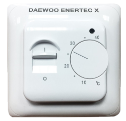 Терморегулятор Daewoo Enertec Х механический, 86х86х12 мм белый, поликарбонат, для теплого пола