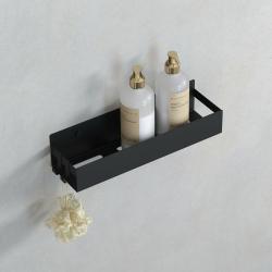 Полка Boheme Q, с крючками, одинарная, настенная, латунь, форма прямоугольная, для полотенец, в ванную/туалет/душевую кабину, цвет: черный