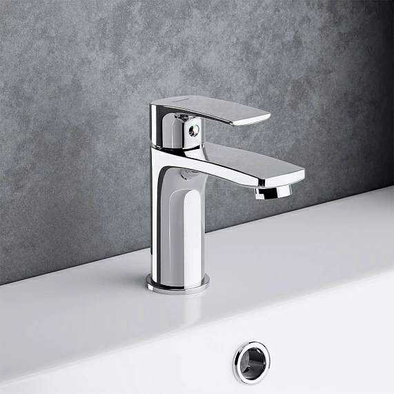 Смеситель для раковины/умывальника Damixa Eclipse 2.0, однорычажный, неповоротный, керамический, длина излива 102 мм, латунь, цвет хром