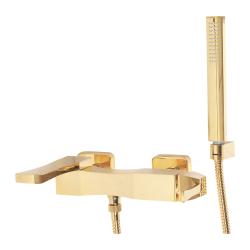 Смеситель для ванны/душа Migliore Opera, настенный, однорычажный, неповоротный, длина 132 мм, керамический, латунь, цвет золото