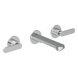 Смеситель для раковины/умывальника Cersanit Oliva встраиваемый/настенный, двухрычажный, неповоротный, латунь, длина излива 150 мм, цвет хром