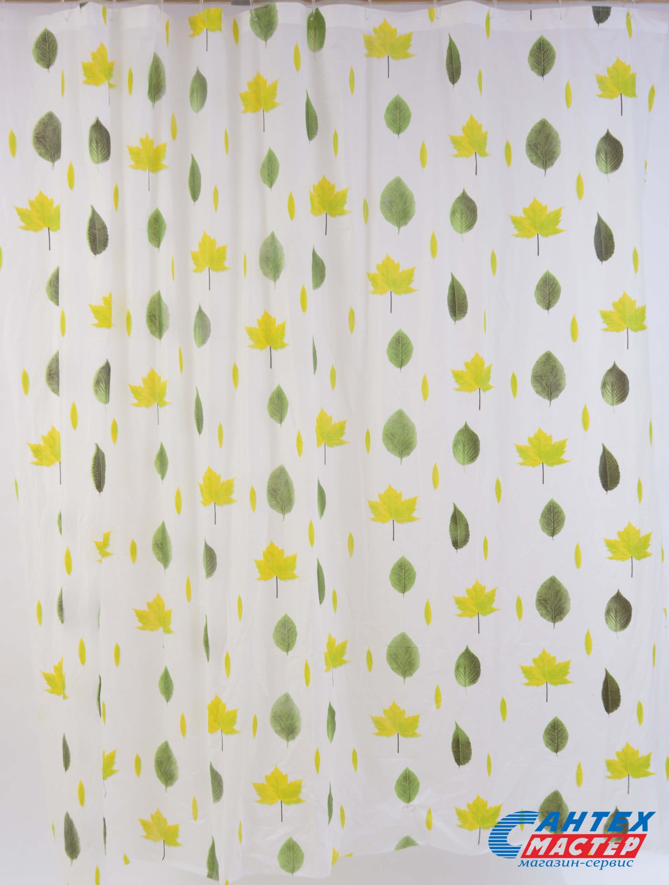 Шторка АкваЛиния для ванной комнаты Peva листья 003-05