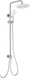 Душевой гарнитур Aquatek Вега высота 1122 мм цвет хром, тропический душ (с верхней лейкой)/стойка/лейка/шланг, наружного монтажа