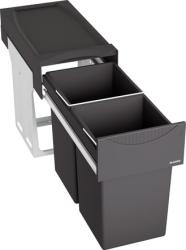 Система сортировки отходов BLANCO BOTTON II 30/2 25,1х48х40 прямоугольная, пластик, два контейнера, цвет серый, U-образный стальной профиль, в кухонную тумбу, выдвижная