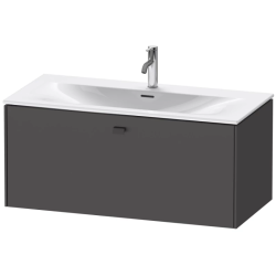 Тумба под раковину Duravit Brioso, 102х47,9х44,4 см, подвесная, 1 выдвижной ящик, ДСП, цвет: графит матовый, шкафчик навесной, механизм доводчика, прямоугольная, правая/левая, в ванную комнату