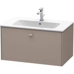 Тумба под раковину Duravit Brioso, 82х47,9х44,2 см, подвесная, 1 выдвижной ящик, ДСП, цвет: базальт, шкафчик навесной, механизм доводчика, прямоугольная, правая/левая, в ванную комнату