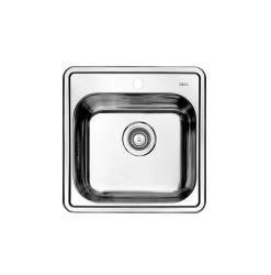 Мойка IDDIS Strit 485x485x180 мм толщина 0,8 мм, врезная, сталь, квадратная, цвет сталь, полированная, с отверстием под смеситель, для кухни STR48P0i77S 