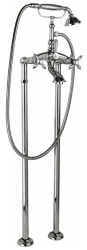 Смеситель для ванны/душа Cezares Nostalgia, напольный, двухвентильный, неповоротный, длина 97 мм, керамический, латунь, цвет хром