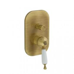 Смеситель для душа Migliore Oxford, скрытого монтажа, однорычажный, без излива, керамический, латунь, встариваемый, цвет бронза