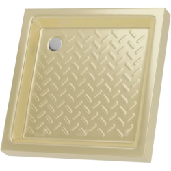 Душевой поддон RGW CER CR, 90х90х10 см, квадратный, керамический, низкий, цвет: золото, с антискользящим покрытием, с бортиком, литой, литьевой, для душа