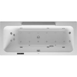 Ванна Duravit Paiova 180х140 см гидромассажная, пристенная, акриловая, цвет: белый, с рамой/сливом-переливом/фронтальной панелью, трапециевидная/угловая, с системой гидромассажа Combi-System L, c одним наклоном для спины, правая