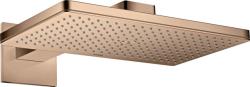 Верхний душ AXOR ShowerSolutions 460/300 1jet, с держателем, с квадратной розеткой, настенный монтаж, прямоугольный, с 1 режимом, размер 46,6х27 см, металлический, цвет: полированное красное золото, для душа/ванной