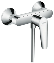 Смеситель для раковины Hansgrohe Finoris 110, с гигиеническим душем/лейкой, однорычажный, фиксированный излив, длина 13,9 см, керамический, латунь, цвет хром, шланг 160 см, для биде, сливной клапан Push-Open