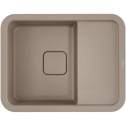 Мойка кухонная Omoikiri Tasogare 65-SA, 65х51 см, врезная, из искусственного гранита (Artgranit), прямоугольная, цвет бежевый, без отверстия под смеситель, с крылом, оборачиваемая, слив-перелив, врезная в столещницу, для кухни