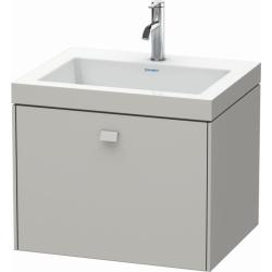 Тумба c раковиной Duravit Brioso, 60х48х50,2 см, подвесная, 1 выдвижной ящик, ДСП, цвет: бетонно-серый /Vero Air, мебельная, прямоугольная, цвет белый, фарфоровая, с площадкой под смеситель, без перелива