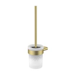 Ершик IDDIS Petite настенный, цвет золото матовое/матовое стекло, нержавеющая сталь/стекло, округлый, для туалета/унитаза PETG0SGi47