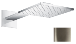 Верхний душ AXOR ShowerSolutions 250/250 2jet, с держателем, настенный монтаж, квадратный, с 2 режимами, размер 25х25 см, металлический, цвет: полированный никель, для душа/ванной