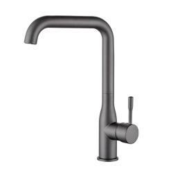 Смеситель для кухни/мойки LEDEME L4698U однорычажный, керамический, с поворотным изливом, длина 188 мм высота 293 мм латунь, цвет графит