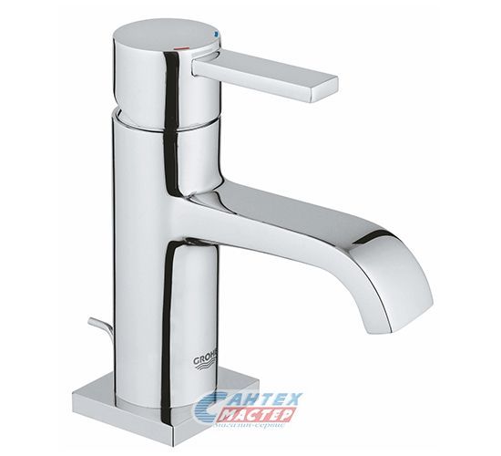 Смеситель для раковины Grohe Allure однорычажный, излив короткий, длина 104 мм, керамический, латунь, цвет хром, без донного клапана
